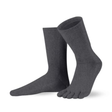 Čarape s prstima Cotton & Merino midi tamno siva